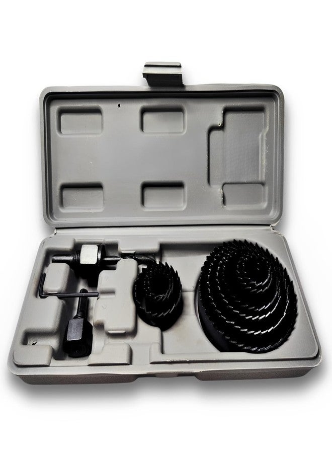ZIODIC Hole Saw Set 12 Pieces, Hole Saw Kit with Hex Key and Mandrels for Wood, PVC Board, Plastic Plate Drilling (12 PIECES) - Image 1